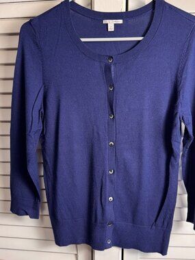 Halogen Womens medium blue Cardigans Soft Lightweight Knit Layering Preppy